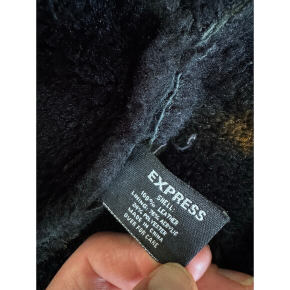 Express Vintage Maximalist Suede Maxi Statement Coat - Black, Small - Picture 6 of 11